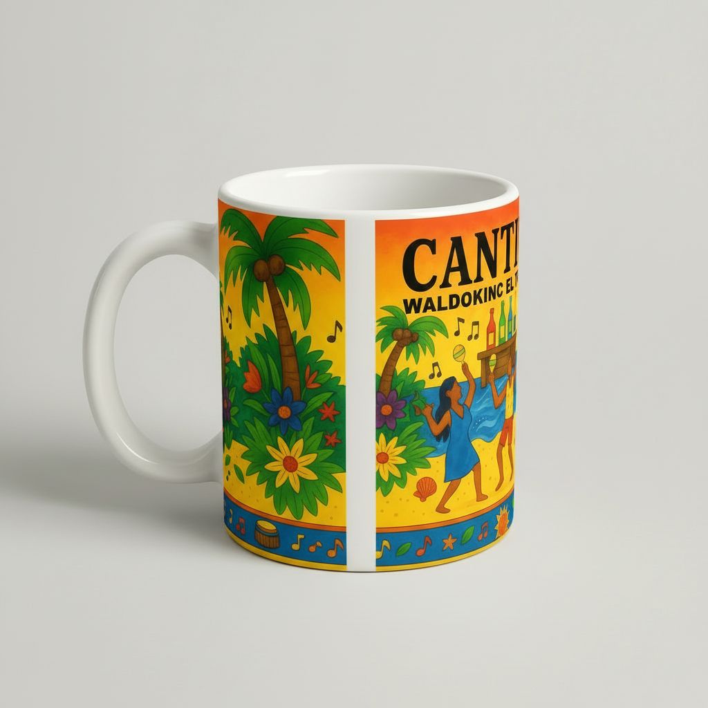Taza Cantina Waldokinc – Diseño Tropical Colorido